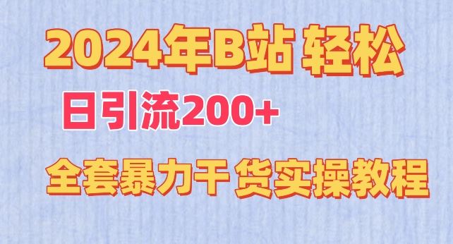 2024年B站轻松日引流200+的全套暴力干货实操教程【揭秘】-星火爱财