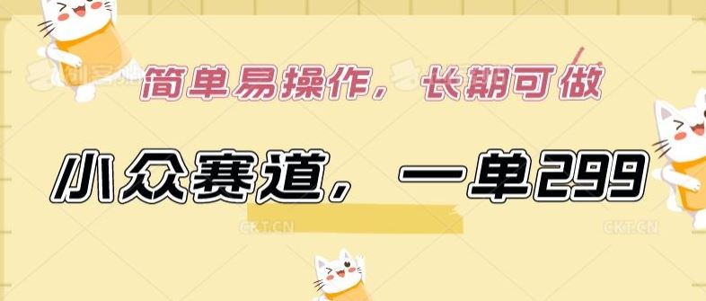 小众赛道,一单299.简单易操作,长期可做【揭秘】-星火爱财