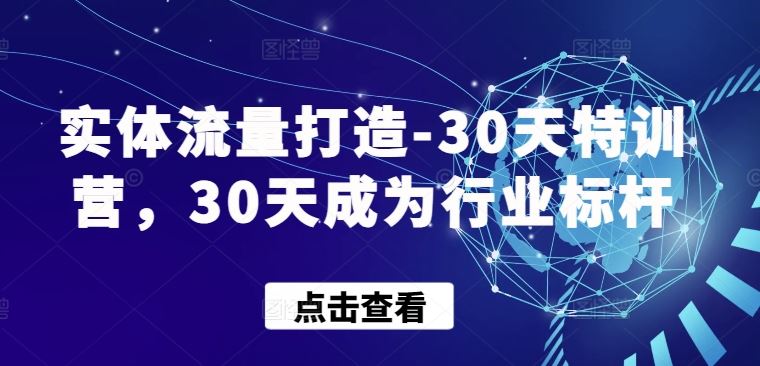 实体流量打造-30天特训营,30天成为行业标杆-星火爱财