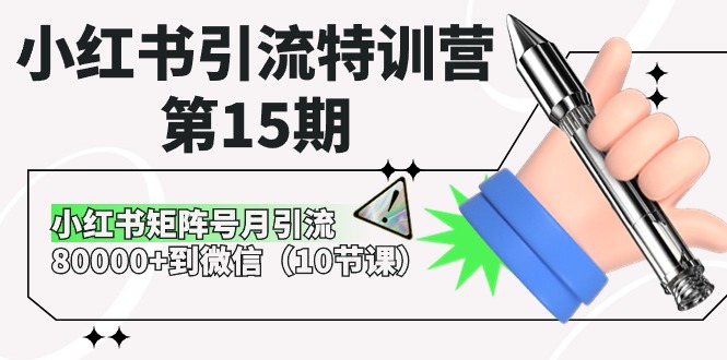 小红书引流特训营第15期,小红书矩阵号月引流80000+到微信(10节课)-星火爱财