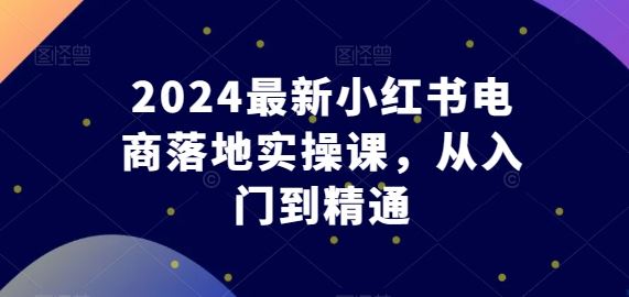 2024最新小红书电商落地实操课,从入门到精通-星火爱财