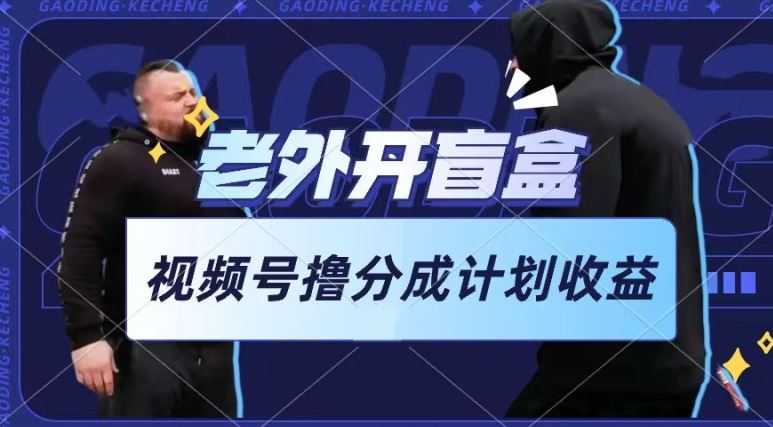 老外开盲盒视频,撸视频号分成计划收益,每天只需一小时,新手小白轻松上手【揭秘】-星火爱财