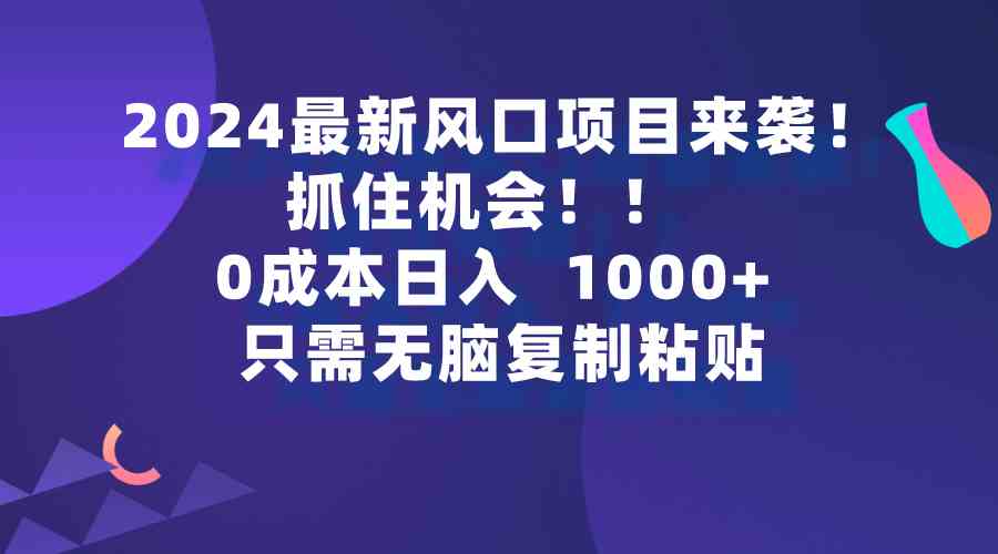 (9899期)2024最新风口项目来袭,抓住机会,0成本一部手机日入1000+,只需无脑复…-星火爱财