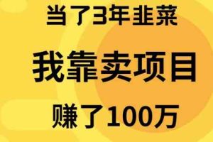 (10149期)当了3年韭菜,我靠卖项目赚了100万-星火爱财
