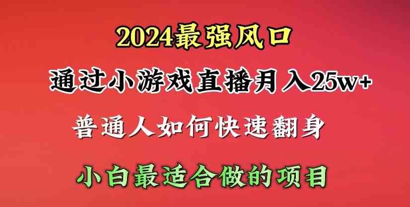 (10020期)2024年最强风口,通过小游戏直播月入25w+单日收益5000+小白最适合做的项目-星火爱财