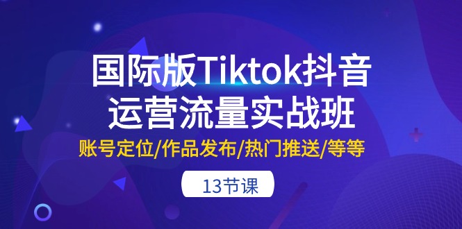 (10712期)国际版Tiktok抖音运营流量实战班:账号定位/作品发布/热门推送/等等-13节-星火爱财