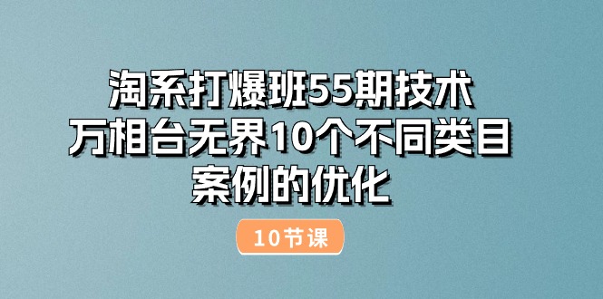 (10996期)淘系打爆班55期技术:万相台无界10个不同类目案例的优化(10节)-星火爱财