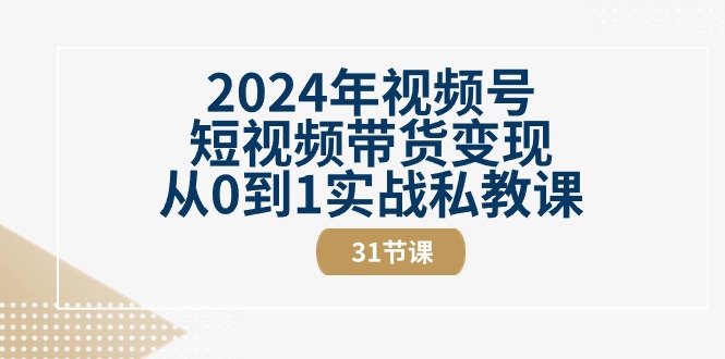 (10931期)2024年视频号短视频带货变现从0到1实战私教课(31节视频课)-星火爱财