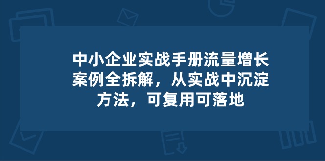 (10889期)中小 企业 实操手册-流量增长案例拆解,从实操中沉淀方法,可复用可落地-星火爱财