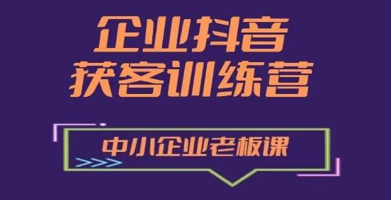 企业抖音营销获客增长训练营,中小企业老板必修课-星火爱财