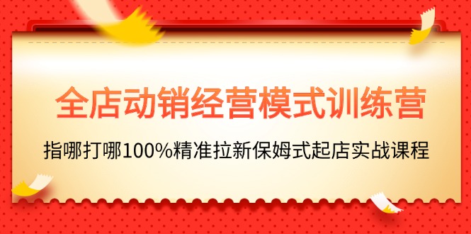 (11460期)全店动销-经营模式训练营,指哪打哪100%精准拉新保姆式起店实战课程-星火爱财