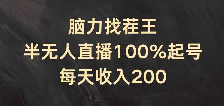 脑力找茬王,半无人直播100%起号,每天收入200+【揭秘】-星火爱财