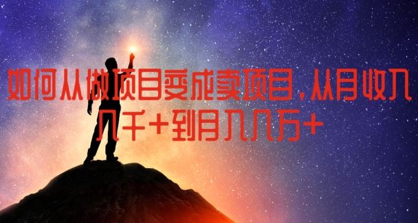 如何从做项目变成卖项目,从月收入几千到月入几万【揭秘】-星火爱财