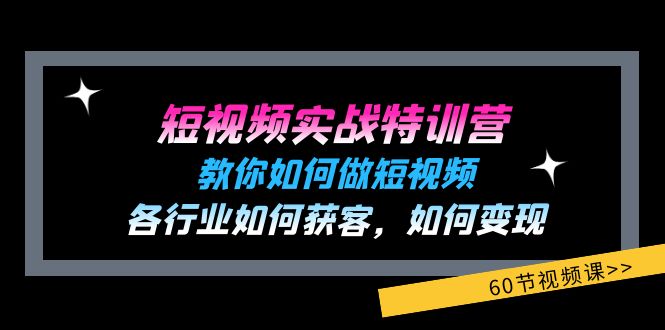 短视频实战特训营:教你如何做短视频,各行业如何获客,如何变现 (60节)-星火爱财