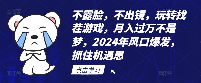 不露脸,不出镜,玩转找茬游戏,月入过万不是梦,2024年风口爆发,抓住机遇【揭秘】-星火爱财