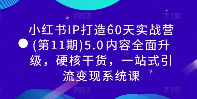 小红书IP打造60天实战营(第11期)5.0内容全面升级,硬核干货,一站式引流变现系统课-星火爱财