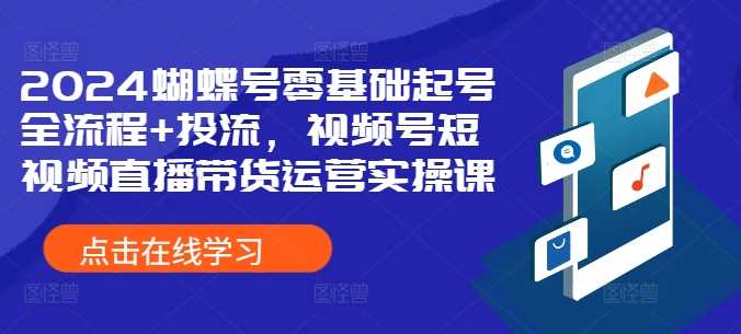2024蝴蝶号零基础起号全流程+投流,视频号短视频直播带货运营实操课-星火爱财