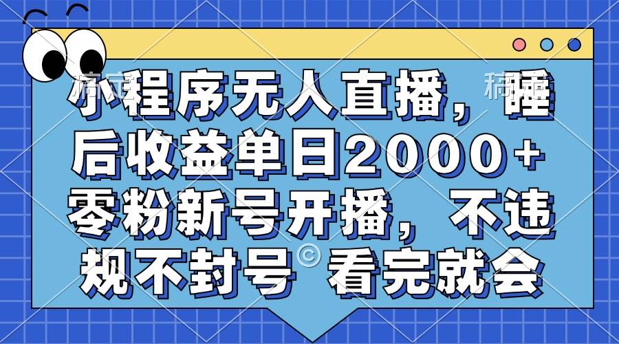 (13251期)小程序无人直播,睡后收益单日2000+ 零粉新号开播,不违规不封号 看完就会-星火爱财