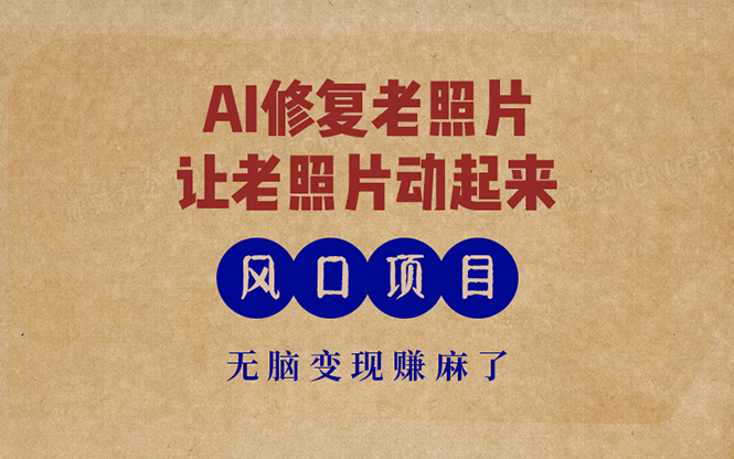 (13296期)最新风口项目,AI一键修复老照片,让老照片动起来,接单到手软,无脑变…-星火爱财