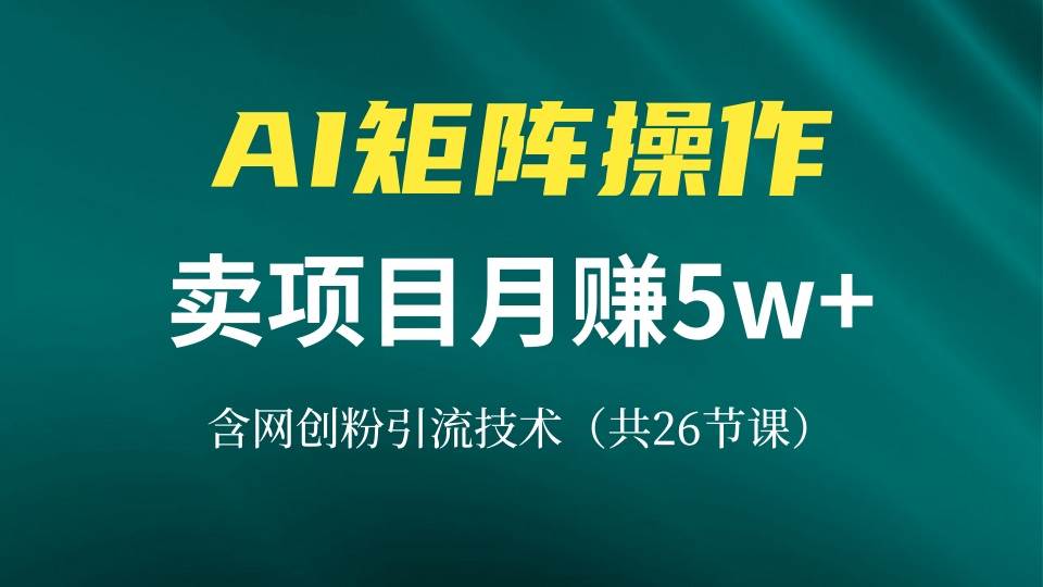 (13335期)网创IP打造课,借助AI卖项目月赚5万+,含引流技术(共26节课)-星火爱财