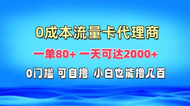 (13391期)免费流量卡代理一单80+ 一天可达2000+-星火爱财