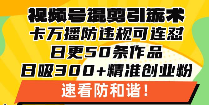 (13400期)视频号混剪引流技术,500万播放引流17000创业粉,操作简单当天学会-星火爱财
