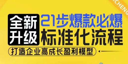 21步爆款必爆标准化流程,全新升级,打造企业高成长盈利模型-星火爱财
