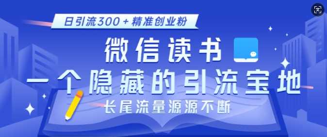 微信读书,一个隐藏的引流宝地,不为人知的小众打法,日引流300+精准创业粉,长尾流量源源不断-星火爱财