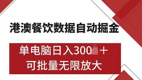 港澳数据全自动掘金,单电脑日入5张,可矩阵批量无限操作【揭秘】-星火爱财