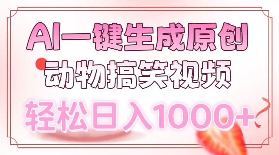 (13884期)AI一键生成原创动物搞笑视频,轻松日入1000+-星火爱财