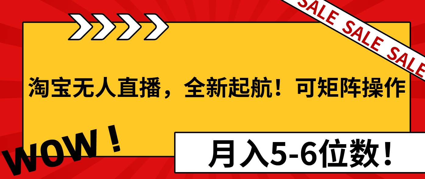 (13946期)淘宝无人直播,全新起航!可矩阵操作,月入5-6位数!-星火爱财