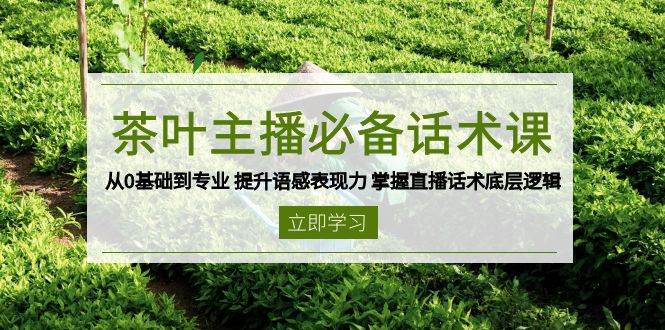 茶叶主播必备话术课 从0基础到专业 提升语感表现力 掌握直播话术底层逻辑-星火爱财