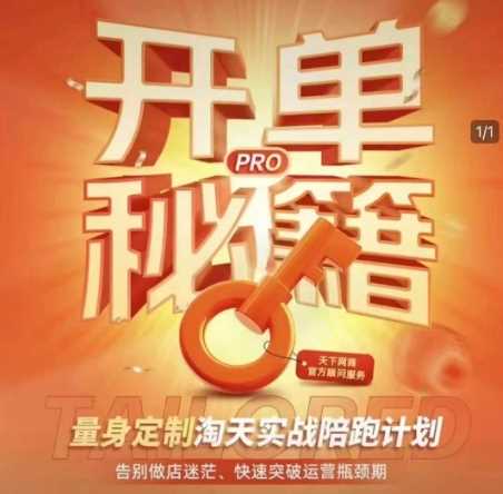 淘宝开单秘籍PRO,量身定制淘天实战陪跑计划,告别做店迷茫、快速突破运营瓶颈期-星火爱财
