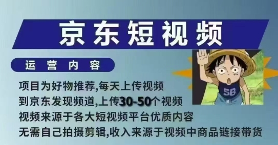 京东短视频带货课,无需自己拍摄剪辑,保姆式教学,两天快速上手-星火爱财
