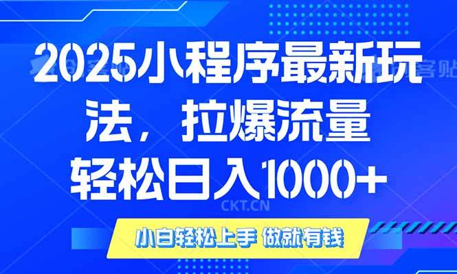 (14028期)2025年小程序最新玩法,流量直接拉爆,单日稳定变现1000+-星火爱财