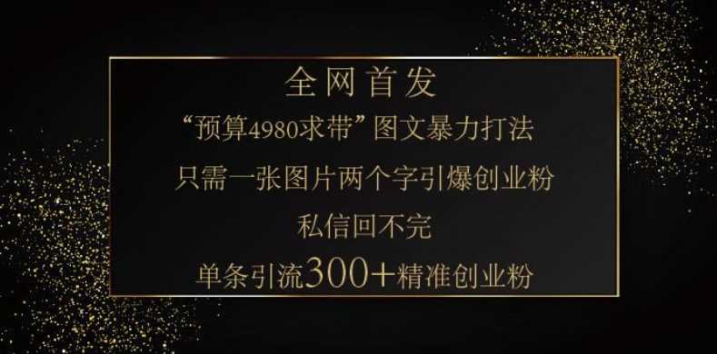 小红书神奇图片引流法,只需一张图,就能单条笔记凭借此方法,轻松引流 300 + 精准创业粉-星火爱财