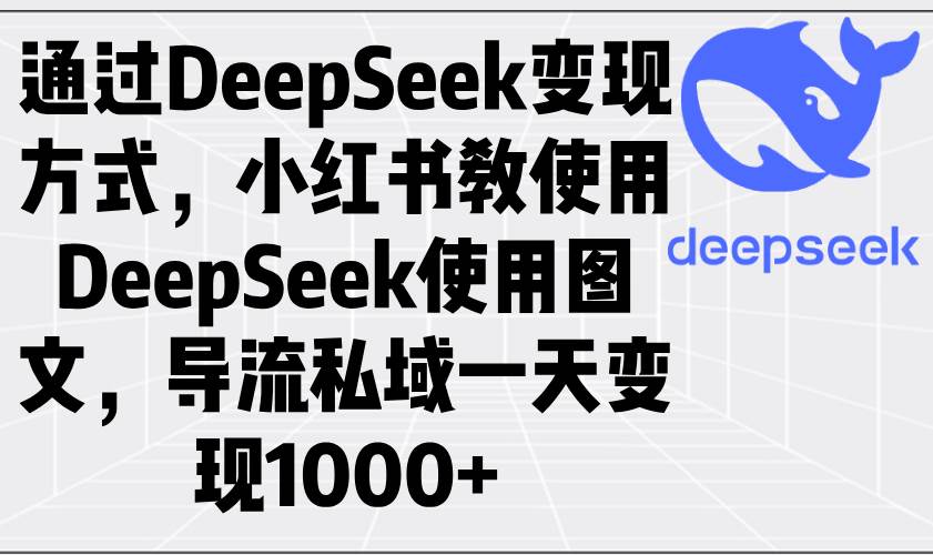 (14179期)通过DeepSeek变现方式,小红书教使用DeepSeek图文,导流私域一天变现1000+-星火爱财