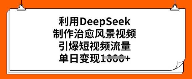 利用DeepSeek制作治愈风景视频,引爆短视频流量,单日变现多张-星火爱财