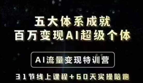 五大体系成就百万变现AI超级个体- AI流量变现特训营,一步一步教你一个人怎么年入百W-星火爱财