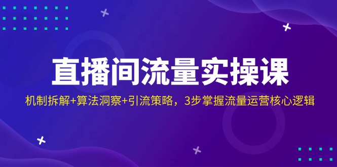 (14122期)直播间流量实操课:机制拆解+算法洞察+引流策略,3步掌握流量运营核心逻辑-星火爱财
