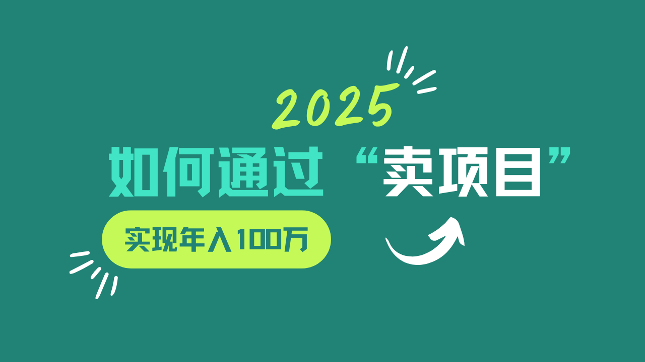 2025年如何通过“卖项目”实现年入100w-星火爱财