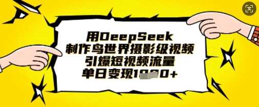 用DeepSeek制作鸟世界摄影级视频,引爆短视频流量,单日变现1k-星火爱财
