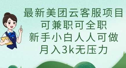 最新美团云客服项目,可兼职可全职,新手小白人人可做,月入3k无压力-星火爱财