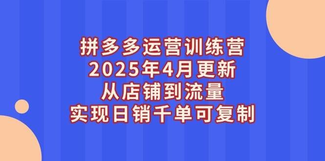 (14469期)拼多多运营训练营2025年4月更新,从店铺到流量,实现日销千单可复制-星火爱财