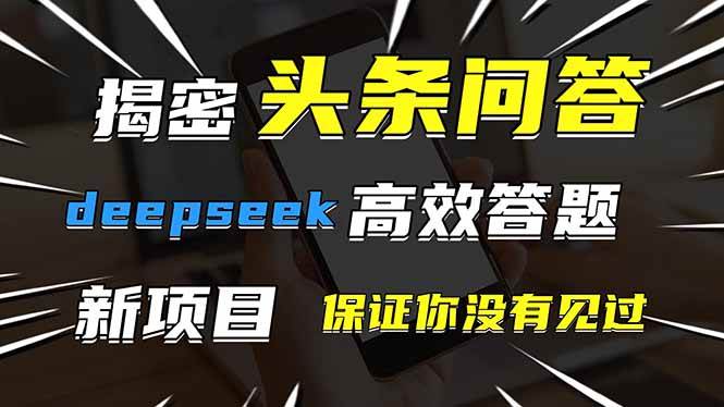 (14480期)头条问答,刚出的新玩法!保证你没见过!用DeepSeek去高效答题,一个账…-星火爱财
