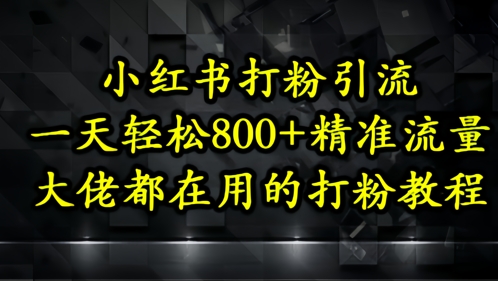 小红书打粉引流,一天轻松500+精准流量,大佬都在用的打粉教程-星火爱财