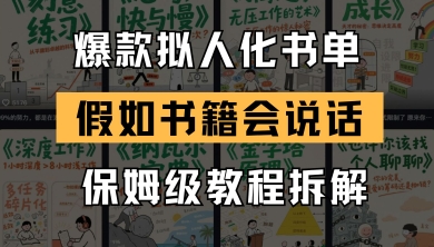 最新爆款拟人化书单玩法,假如书籍会说话,保姆级教程-星火爱财