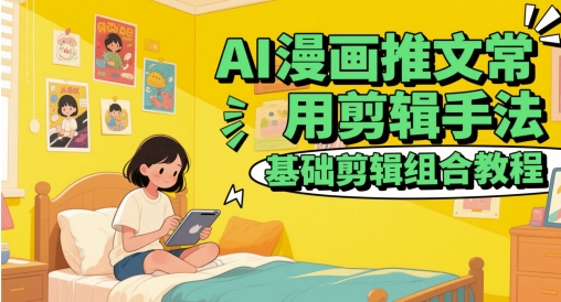 AI漫画推文常用剪辑手法,基础剪辑组合教程-星火爱财