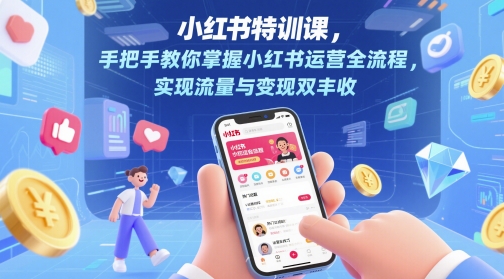 小红书特训课,手把手教你掌握小红书运营全流程,实现流量与变现双丰收-星火爱财
