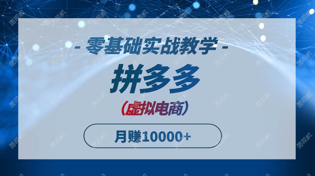 (14880期)拼多多虚拟电商,零基础实战教学,快速打爆商品,新手也能月入10000+-星火爱财